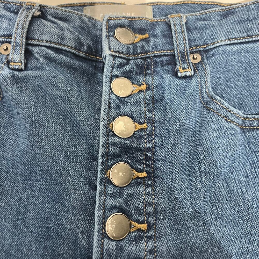 Everlane Jeans Women's 26 Regular Blue The Way High Organic Cotton Button Fly - Picture 3 of 10